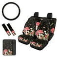 thumbnail image 1 of KUIFORTI Mushroom Butterfly Front and Rear Car Seat Cover Full Set Daisy Stars Front&Rear Seat Cover Safety Belt Pads Universal Center Console Armrest Pad Steering Wheel Covers,Pack of 8, 1 of 5