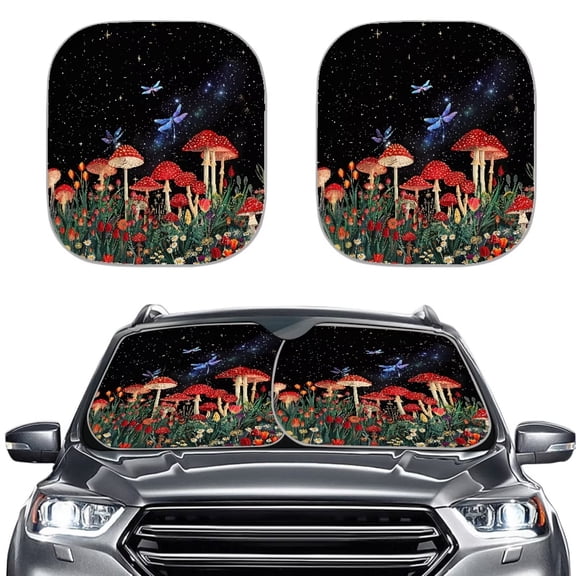 KUIFORTI Mushroom Car Sun Shade for Front Windshield Sun Visor Protector Front Windshield Shade Blocks UV Rays Keep Your Vehicle Cool