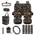 thumbnail image 1 of KUIFORTI Mushroom Print Car Seat Covers Elastic Fabrics Set of 15 Full Set Car Accessories Car Steering Wheel Cover Soft Non Slip Universal Fit for Vehicles,Cars,Suvs,Vans,Sedans, 1 of 4