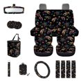 thumbnail image 1 of KUIFORTI Ocean Turtle 15 PCS Car Seat Cover Set Car Seat Cover Steering Wheel Cover Seat belt Cover Pad Cup Coasters Car Garbage Bag Car Storage Box Rear View Mirror Cover Keychain, 1 of 5