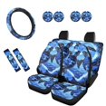thumbnail image 1 of KUIFORTI Ocean Turtle Pattern Car Seat Covers Full Set 11 Piece Car Seat Cover Steering Wheel Cover Seat Belt Pads Cover Cup Coasters Automotive Interior Accessories for Most Cars, 1 of 6