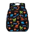 thumbnail image 1 of KUIFORTI Orange Dinosaur Toddler Backpack Boys Girls Kids School Bag with Multiple Organizer Pockets Adjustable Straps for Preschool Kindergarten Back to School Gifts, 1 of 7