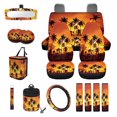 thumbnail image 1 of KUIFORTI Palm Tree Car Seat Covers Full Set with Steering Wheel Cover and Seat Belt Covers, Coasters, Rear View Mirror Cover, Car Air Vent Storage Box, Car Garbage Bag, Keychain Wrist Strap, 15 Pack, 1 of 7