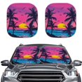 thumbnail image 1 of KUIFORTI Palm Tree Car Windshield Sun Shade Foldable UV Ray Sun Visor Protector Sunshade to Keep Your Vehicle Cool 2 Pack, 1 of 5