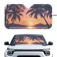 thumbnail image 1 of KUIFORTI Palm Tree Car Windshield Sunshade Foldable Car Windshield Sun Shade Cover, 66.53" x 34.44" Front Window Heat Insulation Protection, for Auto Sedan, SUV Accessories, 1 of 6