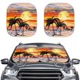 thumbnail image 1 of KUIFORTI Palm Tree Windshield Sun Shade for SUV, Sedan, Sports Model, Coupe, Hatchback - Heavy Duty Car Sun Shade Windshield Protector, 2-Piece Set, 1 of 5