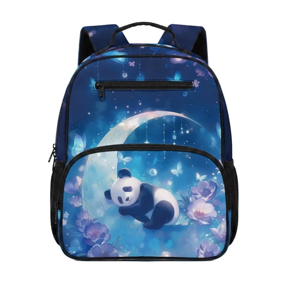 KUIFORTI Panda Moon Toddler Backpack Girls Kids School Bag with Multiple Organizer Pockets Adjustable Straps Durable for Preschool Kindergarten Back to School Supplies
