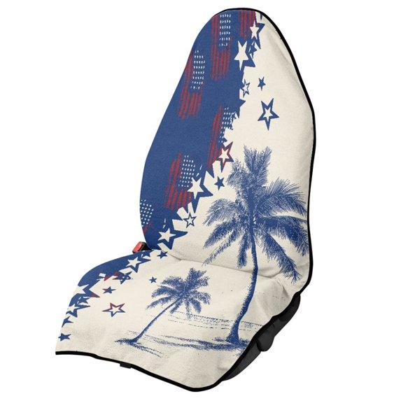 KUIFORTI Patriotic Palm Print Waterproof Towel Car Seat Cover , Washable Non-Slip Post-Gym and Swimming Seat Protector, Compatible with Cars, SUVs, and Trucks