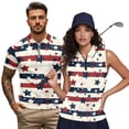 thumbnail image 1 of KUIFORTI Patriotic Star Matching Golf Shirts for Couple Racerback Design Golf Tennis Tank Top Soft and Comfortable 4-Way Stretch for Golf,Tennis,Hiking,Running,Gym, 1 of 6