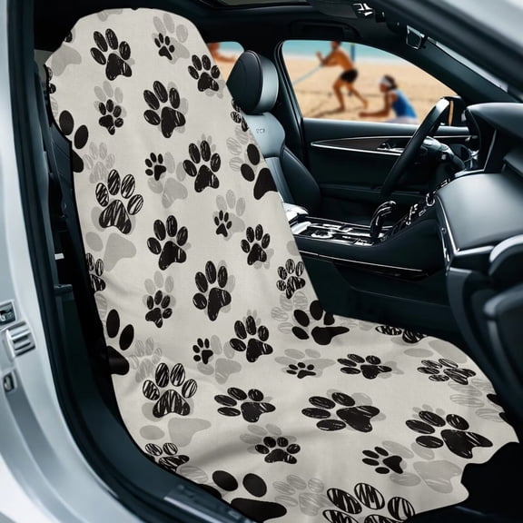 KUIFORTI Paw Print Car Seat Cover Front Seat, Multi-Functional Car Microfiber Towel Machine Washable Sweat Towel for Gym Workout,Running,Swimming,Beach and Hiking