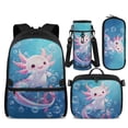thumbnail image 1 of KUIFORTI Pink Axolotl School Bag with Lunch Bag, 4 Piece Kids Backpack Set for Girls Elementary Middle School, Fashion Bookbag with Pencil Pouch Water Bottle Sleeve Back to School Essentials, 1 of 7