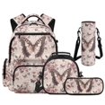 thumbnail image 1 of KUIFORTI Pink Butterfly Bookbag with Lunch Box 4Pcs Girls School Bag Set for Elementary Middle School Kids Backpack with Pencil Pouch Water Bottle Sleeve Back to School Supplies, 1 of 6