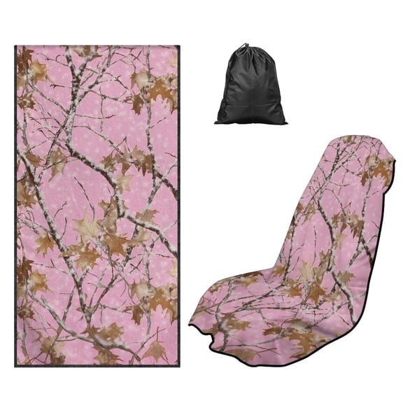 KUIFORTI Pink Camouflage Car Seat Cover Protector Front Seats for Cars, Truck, SUV, Van Versatile Automotive Towels Seat Protector Cover Blanket Easy to Install 60 x 33 Inch