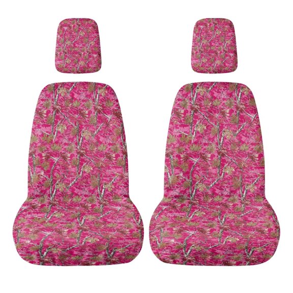 KUIFORTI Pink Camouflage UTV Seat Covers Comfortable Seats Cover with Headrest Covers Rhino UTV Accessories Compatible with Yamaha Rhino 700 660 450 2004-2021