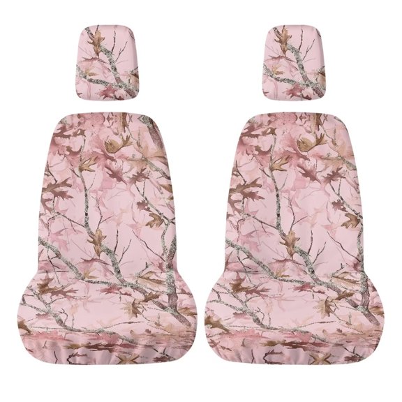 KUIFORTI Pink Camouflage UTV Seat Covers Waterproof Elastic Fabrics Seats Cover with Headrest Covers Rhino UTV Accessories Compatible with Rhino 700 660 450 2004-2021
