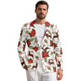 thumbnail image 1 of KUIFORTI Poinsettia Men's Suit Jacket Lightweight Blazer One Button Outfit for Weddings Business Meetings Prom Dinners Travel and Daily Wear, 1 of 7