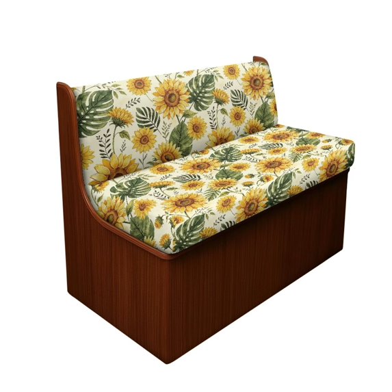 KUIFORTI Print Sunflower Dinette Cushion Slipcovers, Elastic Stretch Covers, Washable Anti-Slip Guards, FReplacement Accessories for RV Camper and Travel Trailer Seats