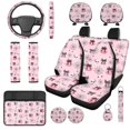 thumbnail image 1 of KUIFORTI Pumpkin Bow Car Seat Covers Full Set All-Season Protection 14 Pack Automotive Front Seat & Bench Back Seat Cover with Steering Wheel Cover Universal Fit Cars SUV Trucks Anti Slip Soft, 1 of 7