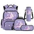 thumbnail image 1 of KUIFORTI Purple Axolotl 4Pcs Elementary Students Backpack Set, Kids Bookbag with Lunch Box for Girls, Cute School Bag with Pencil Pouch Water Bottle Sleeve, 1 of 6
