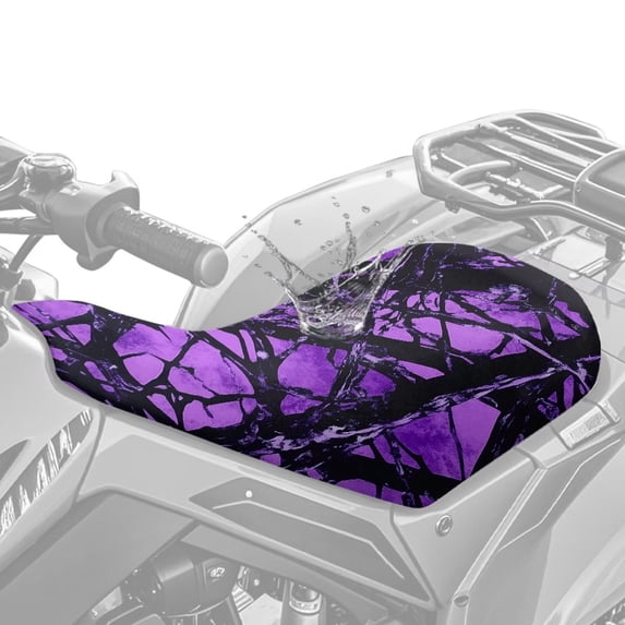 KUIFORTI Purple Camouflage ATV Seat Cover Waterproof 4-Wheeler Seat Covers Soft ATV Accessories Compatible with Polaris Sportsman Honda Rancher Foreman Scrambler