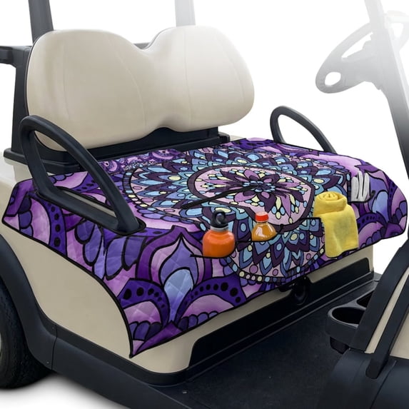 KUIFORTI Purple Mandala Golf Seat Covers for Cart Travel Sports Golf Cart Accessories Soft Washable Fits for EZGO, Yamaha, Club Car and More 2 Seats Golf Carts
