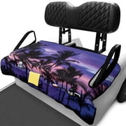 KUIFORTI Purple Palm Tree Golf Seat Covers for Cart Summer Outdoor Anti-hot Club Car Blanket Easy Installation Foldable Compatible with EZGO and More 2 Person Seats Golf Carts