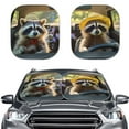 thumbnail image 1 of KUIFORTI Raccoon Car Sun Shade Windshield Funny 2pcs Car Front Window Sunshade Blocks UV Rays Portable Sun Visor Summer Sun Shield Foldable Car Interior Accessiores Universal Fit Most Cars, 1 of 5