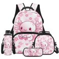 thumbnail image 1 of KUIFORTI Reading Axolotl Backpack with Lunchbox Boys School Bag Pencil Case Kid Backpack Set of 4 for Elementary Primary Middle School Students Back to School Supplies, 1 of 7