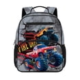 thumbnail image 1 of KUIFORTI Red Tractor Toddler Backpack Boys Kids School Bag with Front Storage Pockets Adjustable Straps 13.5 Inch for Preschool Kindergarten Back to School Gifts, 1 of 7