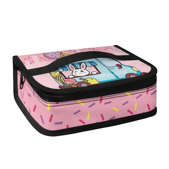 KUIFORTI Reusable Handbag Lightweight Lunch Bag Tote Bag Lunch Box Cooler Bag Snacks Stoarge Food Container Purse, Rabbit Car Print