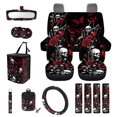 thumbnail image 1 of KUIFORTI Rose Skull Automobile Seat Cover Sets 15 Pack Automotive Rear Front Seat Protector All-Season Protection Wear-Resistant Fit Most Car, Truck, Suv, or Van, 1 of 7