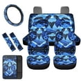thumbnail image 1 of KUIFORTI Saddle Blanket Car Seat Covers Full Set Blue Hibiscus Turtles Heart Auto Center Console Cover Pad Cushion for Car,SUV Sedan,Truck Safety Belt Pads Steering Wheel Covers,8 Pack, 1 of 5