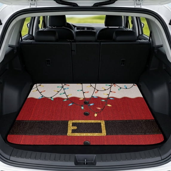 KUIFORTI Santa Claus Trunk Liners for Cars Anti-Slip Auto Trunk Protective Mat Durable Vehicle Interior Protection Accessories for Daily Driving & Travel Use Washable