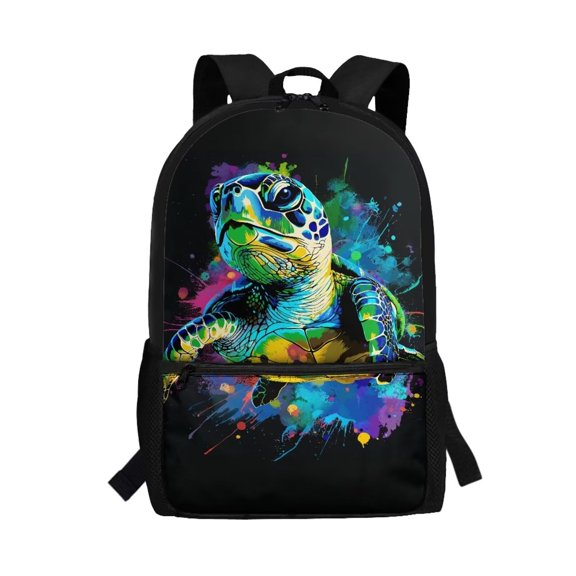 KUIFORTI Sea Turtle Girls Backpack For Kids 6-8 Watercolor Zipper School Backpack For Boys Lightweight Bookbag For Boys Middle School Casual Daypacks Rucksack 17 Inch