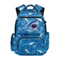 thumbnail image 1 of KUIFORTI Shark Blue Print Boys Backpack Kids Bookbag Durable Wear Resistant School Bag Adjustable Straps for Elementary Middle School, 1 of 7