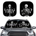 thumbnail image 1 of KUIFORTI Skeleton Sun Shade for Car Windshield&nbsp;Funny Car Sun Visor, Reusable Windshield Cover Sun Shade for UV Rays & Heat Protection, Give You a Good Driving Experience, 1 of 5