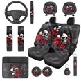 thumbnail image 1 of KUIFORTI Skull Rose Automobile Seat Cover Sets All-Season Protection Set of 14 Automotive Front Seat & Bench Back Seat Cover Easy to Install Comfortable Fit Most Cars, Truck, Suv, or Van, 1 of 7