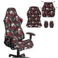 thumbnail image 1 of KUIFORTI Skull Rose Gaming Chair Covers Slipcovers Easy to Install Game Computer Office Desk Chair Cover Protector with Armrest Covers Comfortable for Office and Computer Chairs, 1 of 7