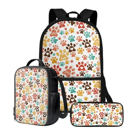 KUIFORTI Soccer Print Pencil Case Casual Shoulder Backpack Lunch Pouch Zipper Closure 3 Pack Crossbody Bag Set