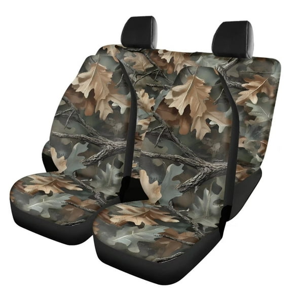 KUIFORTI Soft Car Seat Covers Front and Rear Seat Protector Hunting Camo Car Accessories for Women Easy to Install Auto Car Front Seat Covers Universal Fit Trucks SUVs Sedans