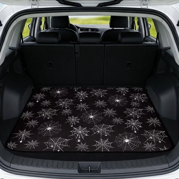 KUIFORTI Spider Web Print SUV Trunk Mat Trunk Protective Mat Stylish Vehicle Interior Accessories Anti-Slip Washable for Daily Driving & Travel Use Car Cargo Liner