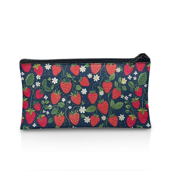 KUIFORTI Strawberry Pencil Case Zipper Closure Pen Box Brush Pot Pen Container Pencil Bag Pencil Case Holder