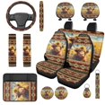 thumbnail image 1 of KUIFORTI Sunflower Cow Car Seat Covers Full Set Comfortable Set 14 Pcs Automotive Front Seat & Bench Back Seat Cover Durable Easy Installation Universal Fit Cars SUV Trucks, 1 of 7