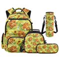 thumbnail image 1 of KUIFORTI Sunflower Cow Girls Backpack Set, Adorable School Bag with Lunch Box Pencil Pouch Water Bottle Sleeve for Elementary Primary Middle School, 1 of 6
