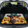 thumbnail image 1 of KUIFORTI Sunflower Cow Print Universal Car Trunk Mat Easy to Clean Car Cargo Liner Vehicle Interior Accessories Anti-Slip Suitable for Most Car Automotive Trunk Protection Mat, 1 of 7