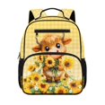 thumbnail image 1 of KUIFORTI Sunflower Cow Toddler Backpack Girls Kids School Bag with Side Pockets Adjustable Straps 13.5 Inch for Preschool Kindergarten Back to School Supplies, 1 of 7