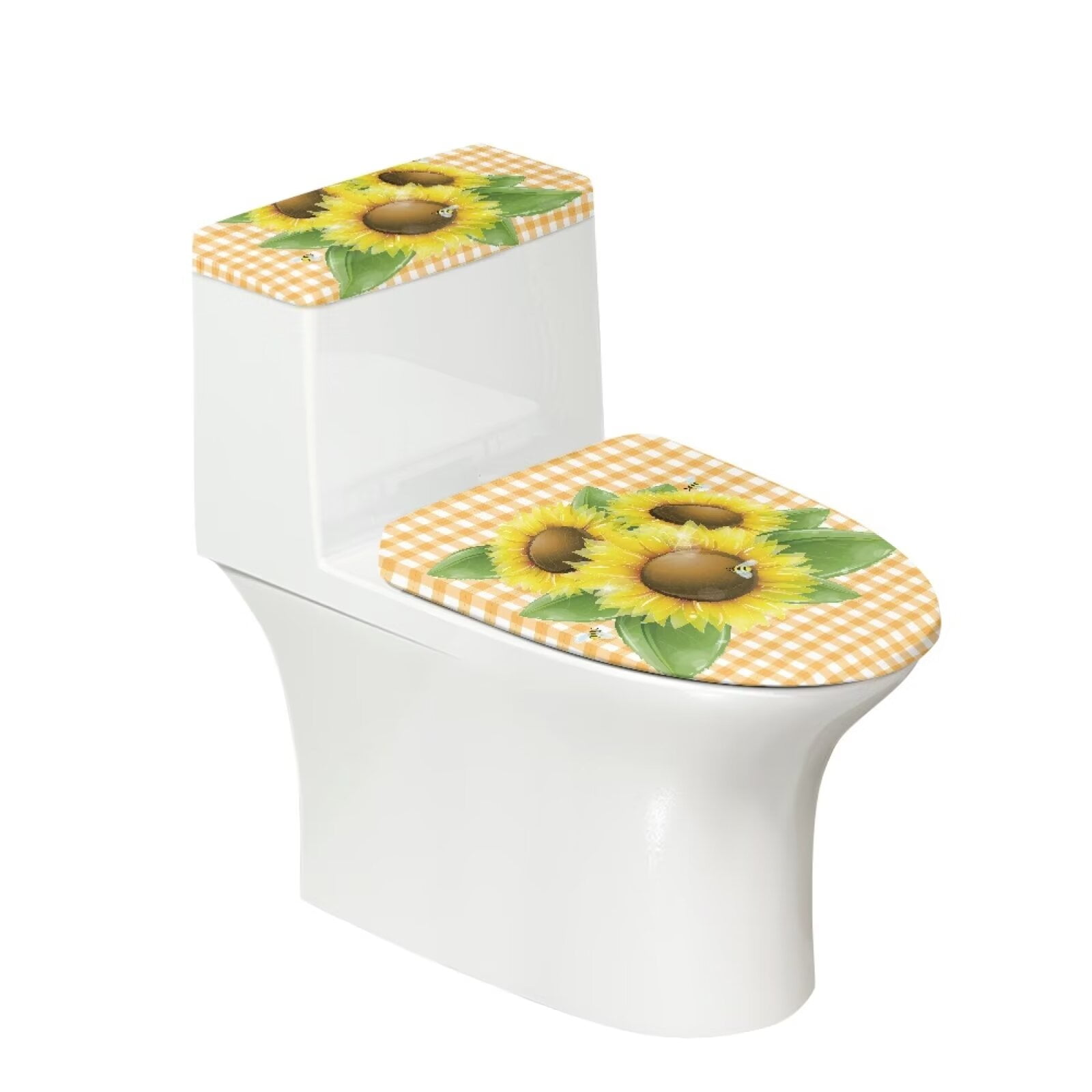 KUIFORTI Sunflower Toilet Cover Set Toilet Seat Covers Toilet Lid