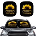 thumbnail image 1 of KUIFORTI Sunflower Windshield Sun Shade for Car, SUV, Trucks, 2 Piece Foldable Car Sun Shade, Sunflower Car Accessories for Women, She's Sunshine Mixed with a Little Hurricane, 1 of 5