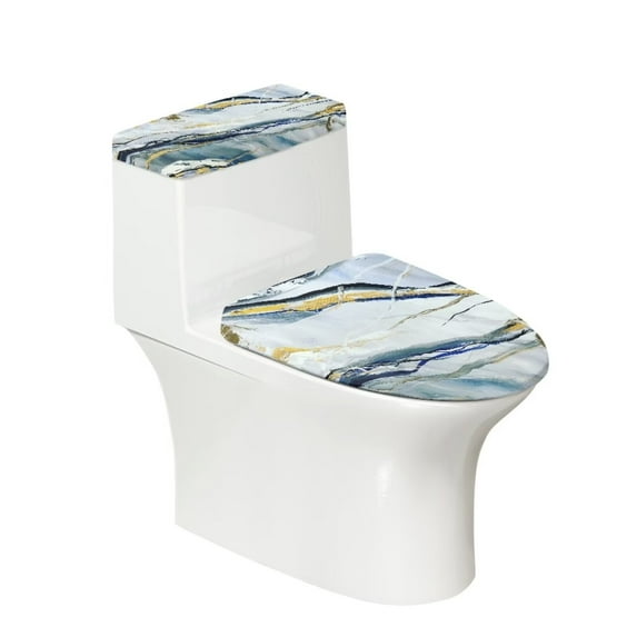 KUIFORTI Toilet Lid Cover Tank Protector Covers Set of 2,Toilet lid Cover Stretch Toilet Tank Lid Cover Replacement Fits Most Standard Tanks & Lids Machine Washable,Classic Marble Design