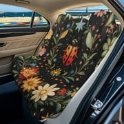 KUIFORTI Towel Seat Cover for Cars - Ultra Absorbent & Non-Slip Rear Bench Cover, Protects Against Sweat, Sand & Everyday Wear, Ladybug Flowers